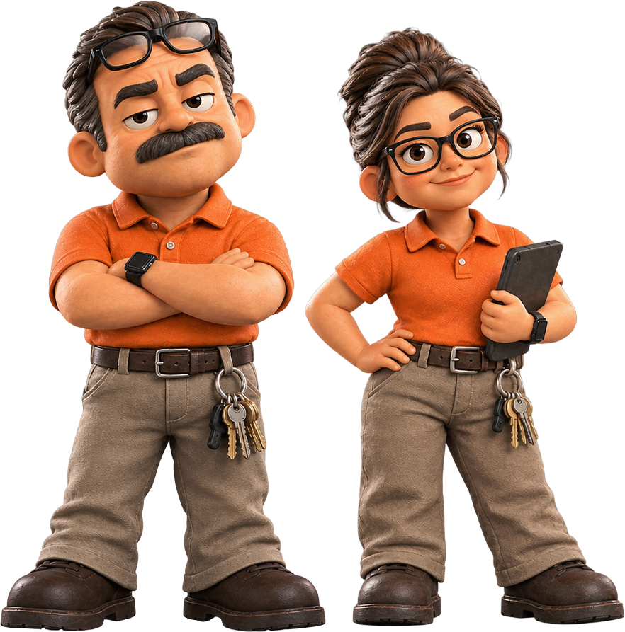 The two Sokage property managers, the faces of the community